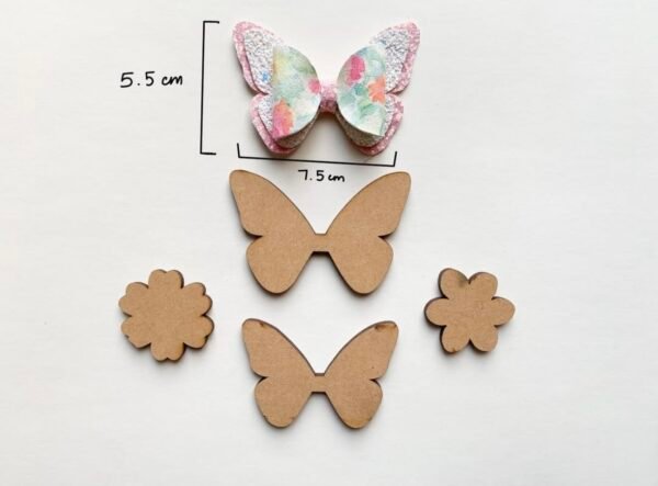 Butterfly and flowers bow stencil