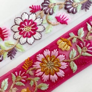 Floral Embroidered Ribbon ₹65/meter